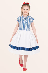 Kids Polly Striped Dress - Blue