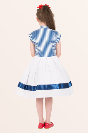 Kids Polly Striped Dress - Blue