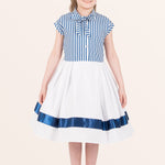 Kids Polly Striped Dress - Blue