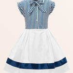 Kids Polly Striped Dress - Blue