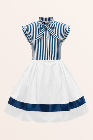 Kids Polly Striped Dress - Blue